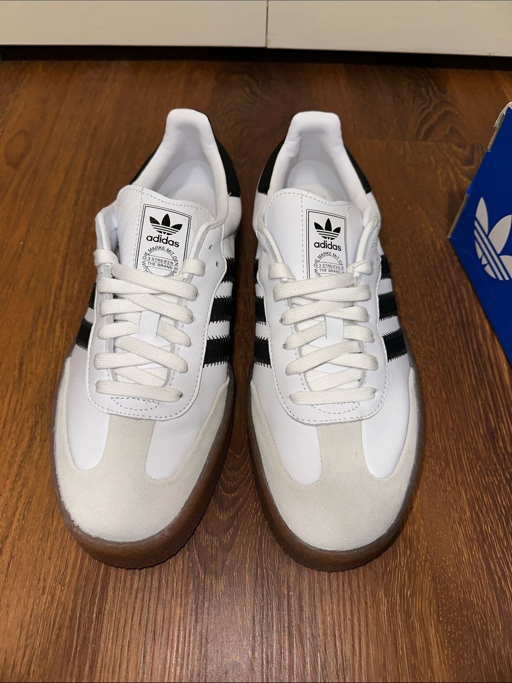 adidas women’s White & Black Sambae Sneakers